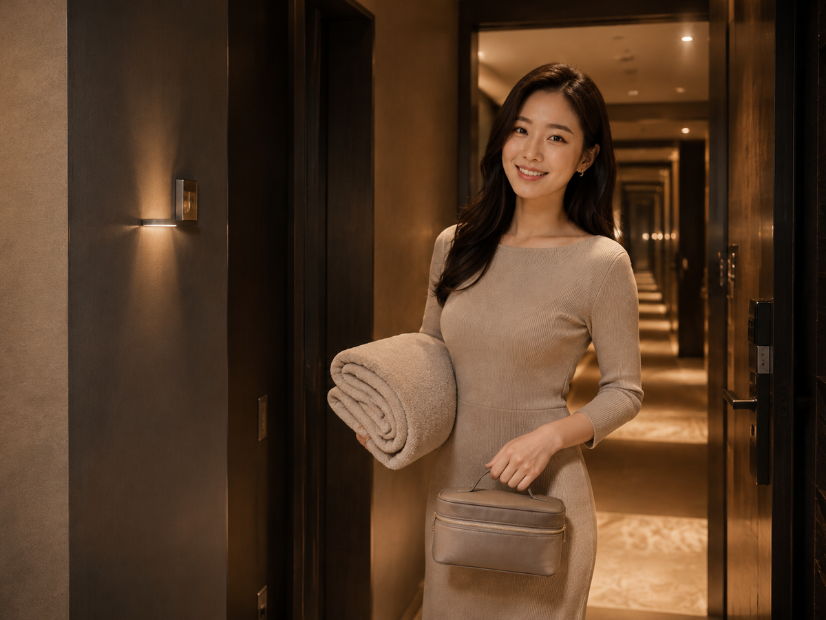 서울 은평구 방문 홈케어 일정을 준비하는 젊은 성인 한국 여성 관리사